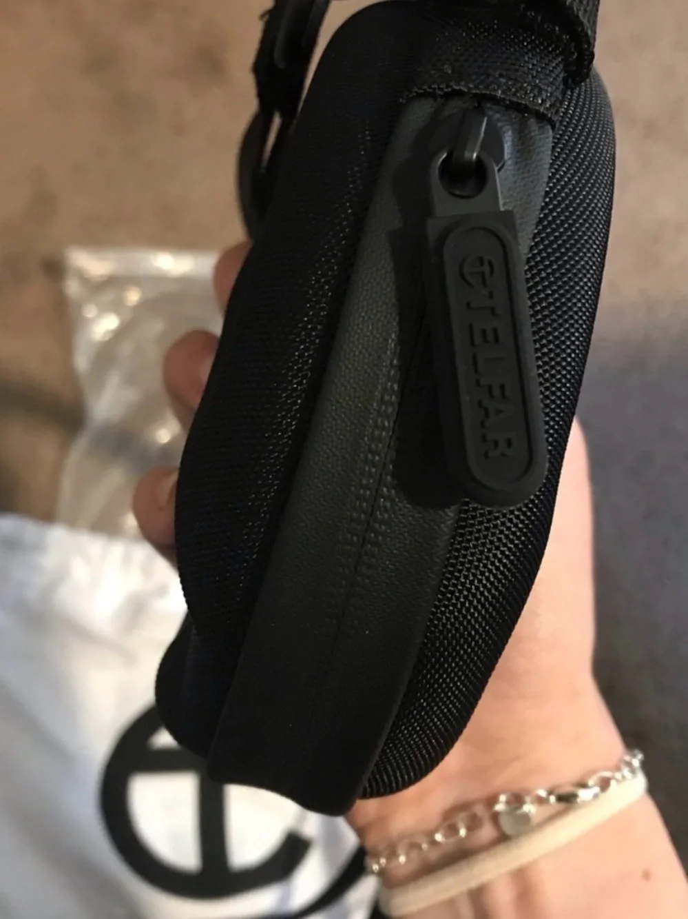 Like new Telfar Black Round Earbud Case with Detachable Strap - Picture 4 of 4